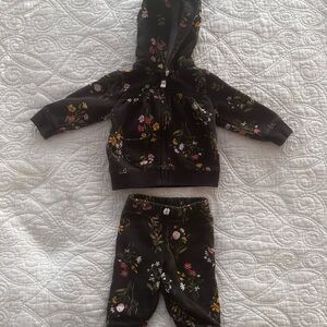 Floral Baby Hoodie and Pants Set